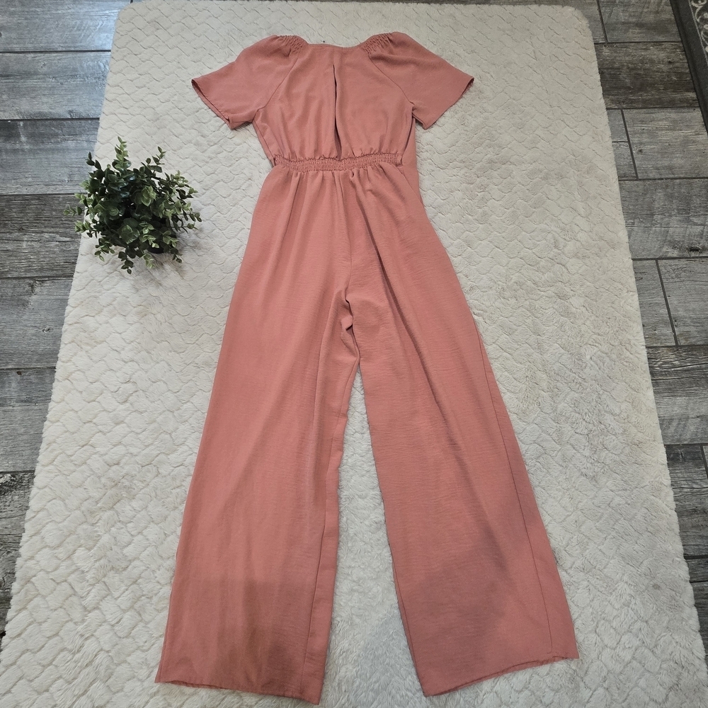Emma & Michele Coral Short Sleeve Jumpsuit, Size Small - Picture 7 of 10